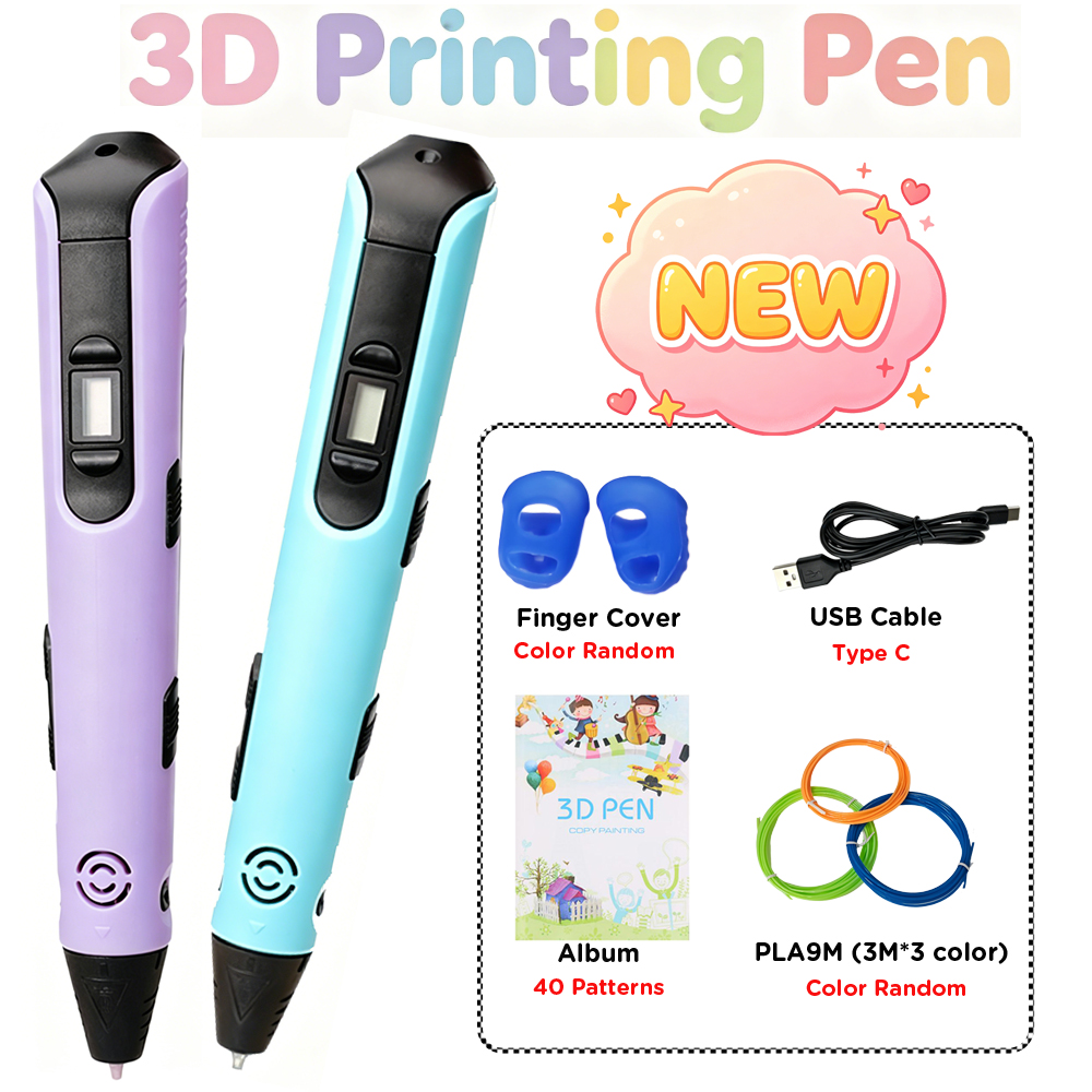 3D Printing Pen For Kids - 新型3Dプリントペン 1.75mm PLA 子供用3Dペン タイプCケーブル 0.7mm径素材