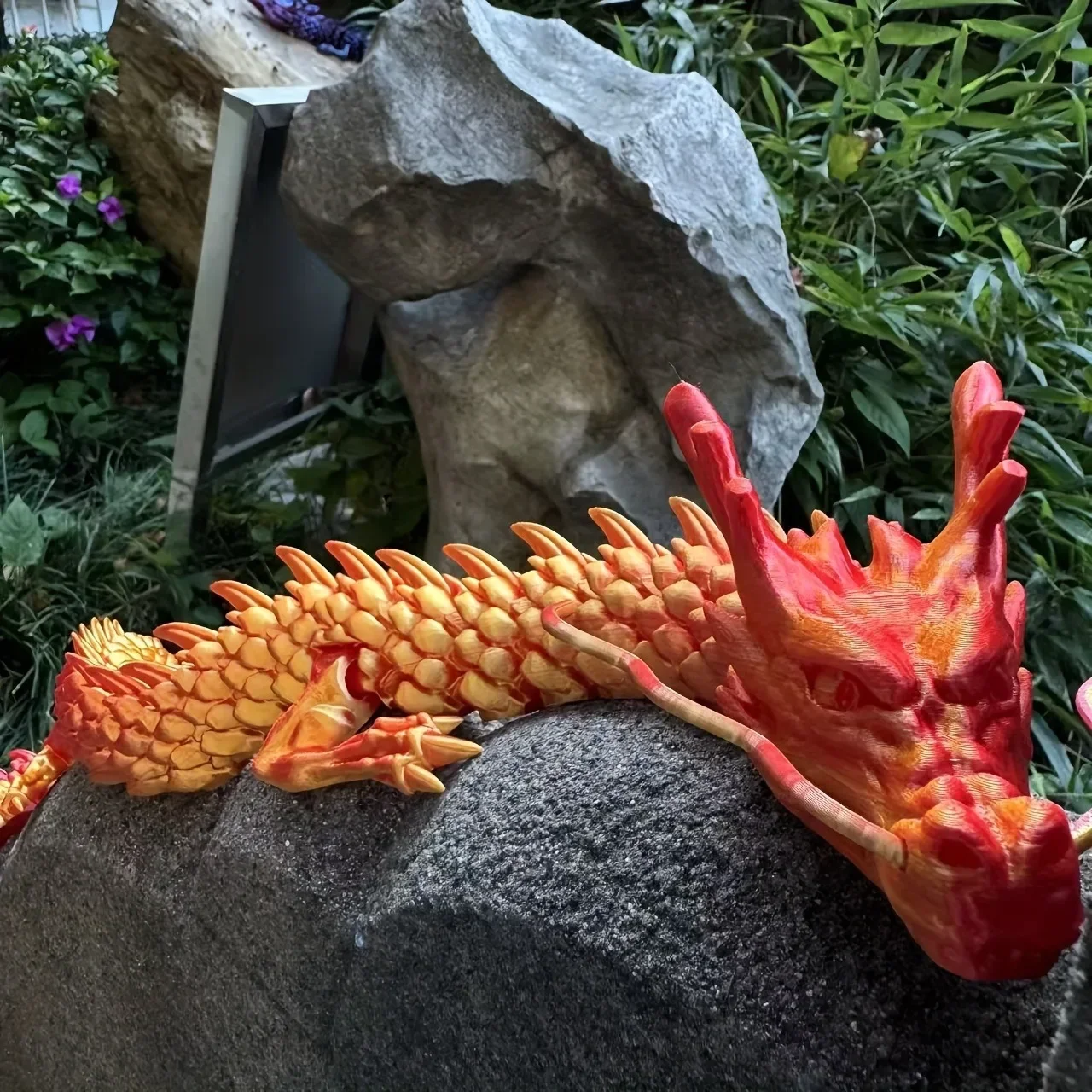 3D Printing Dragon - 90cm 3Dプリント中国龍フィギュア、可動式ドラゴンオーナメント、植木鉢、水槽、家の装飾に