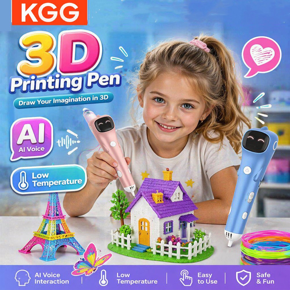 3D Printing Pen For Kids - 子供用DIY落書き描画ペン 3Dペン デジタルスクリーン 火傷防止 低温使用 PCLフィラメント