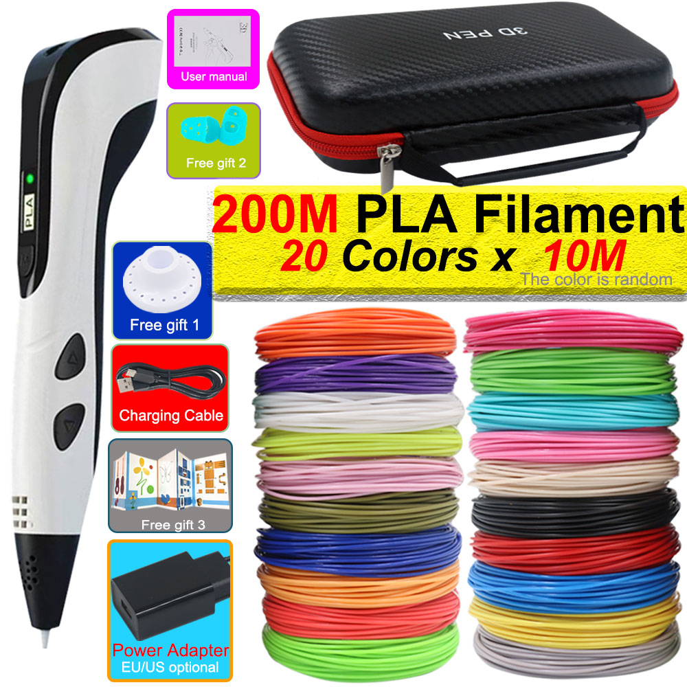 3D Printing Pen For Kids - 高品質の新しい3Dペン、子供向け3Dプリントペン、LCDスクリーン、電源アダプター、PLAフィラメント付き、子供へのクリスマスプレゼント、誕生日プレゼントに