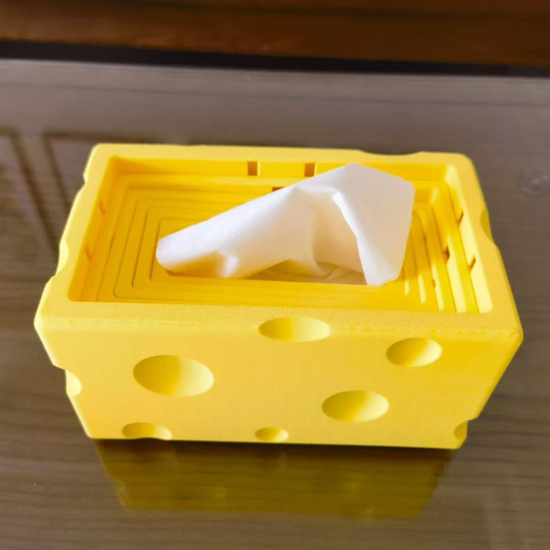 3D Printing Questions - 3Dプリントチーズ型ティッシュボックス、自動下降デザイン付き、装飾用、自動下降トップで簡単な最後のティッシュアクセスが可能