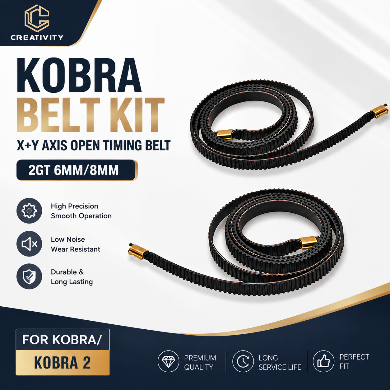 3D Printing X Axis - KobraベルトキットX+Y軸オープンタイミングベルト2GT 6mm/8mm X Y軸3Dプリンターベルト（Kobra 2、Kobra 3Dプリンター用）