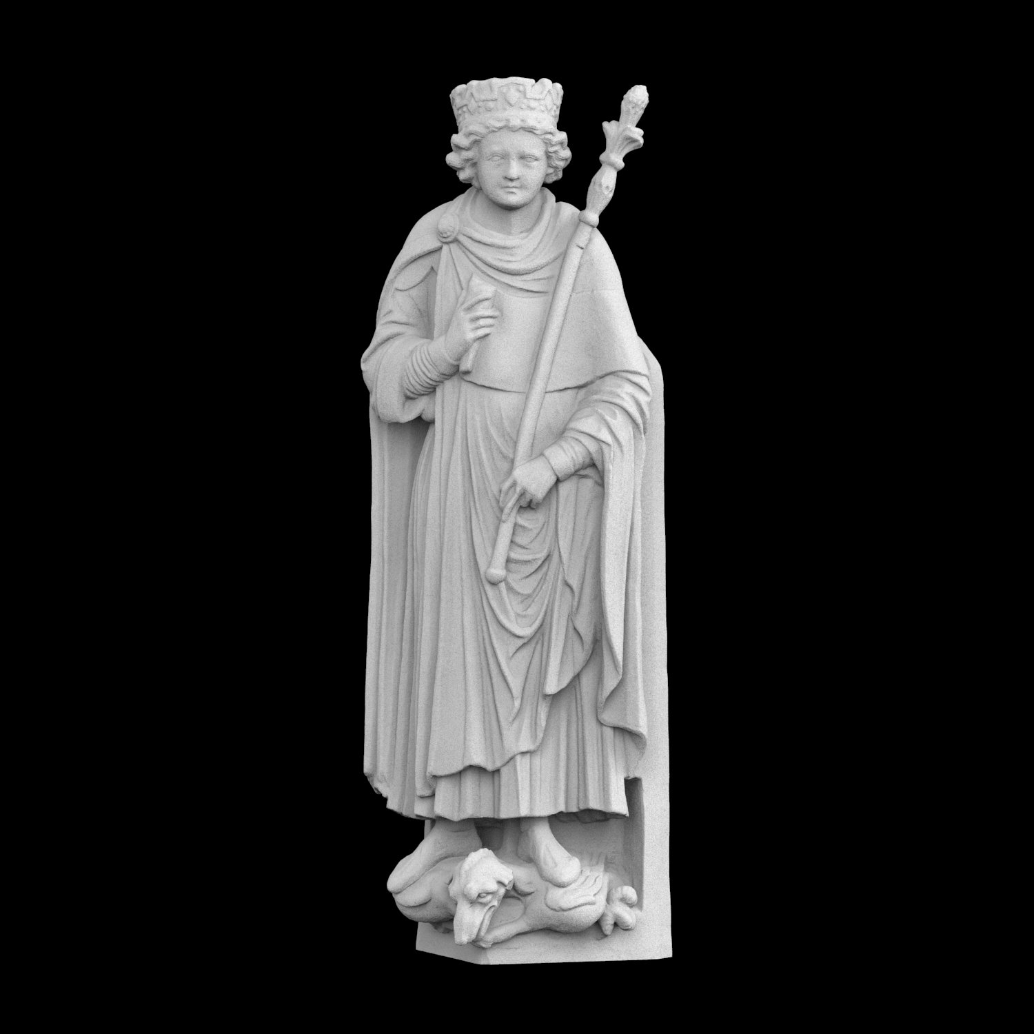 3D Printing Resin - ルネサンス時代の「ソロモン王」3Dプリント樹脂素材、手描きの石膏テクスチャ装飾（10日以内に発送）