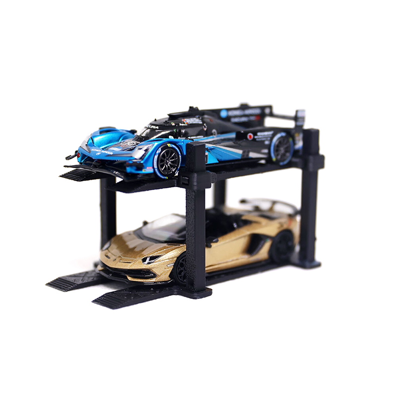 3D Printing Diecast Cars - 1/64合金車玩具用1セットダブルデッキ車両駐車フレームモデル、3Dプリントガレージカーラックシーン装飾組立部品