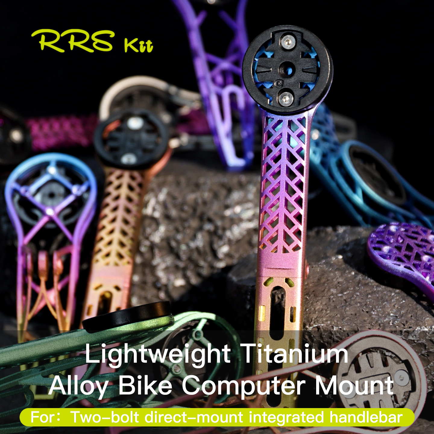 3D Printing Holder - RRSKIT チタン合金 3D プリント自転車コンピュータカラフルな拡張ブラケットガーミンユニバーサルベース Gopro ランプホルダー