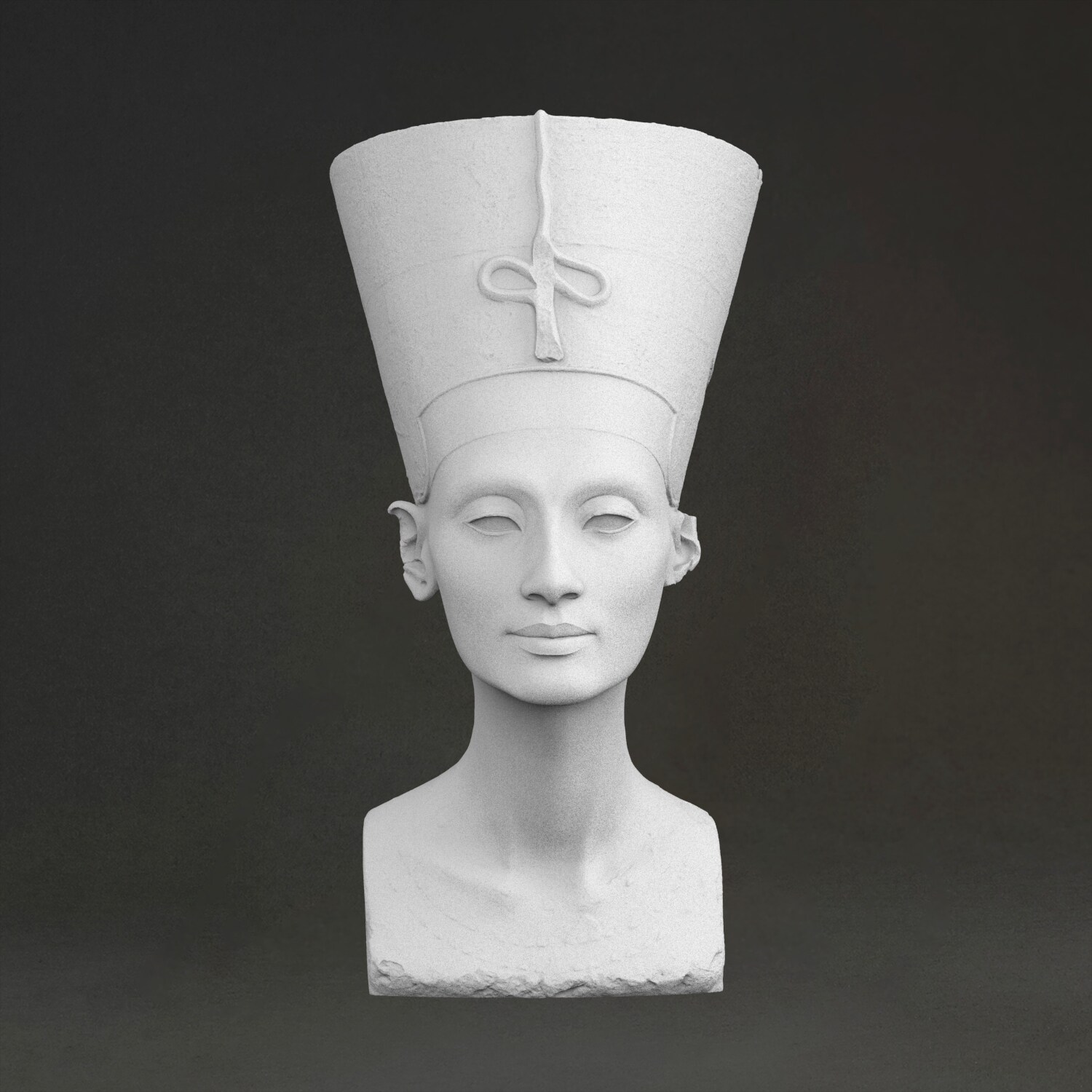 3D Printing Resin - エジプトの女王ネフェルティティ像、3Dプリント樹脂製、手描き、石膏風の置物像（製作期間10日）