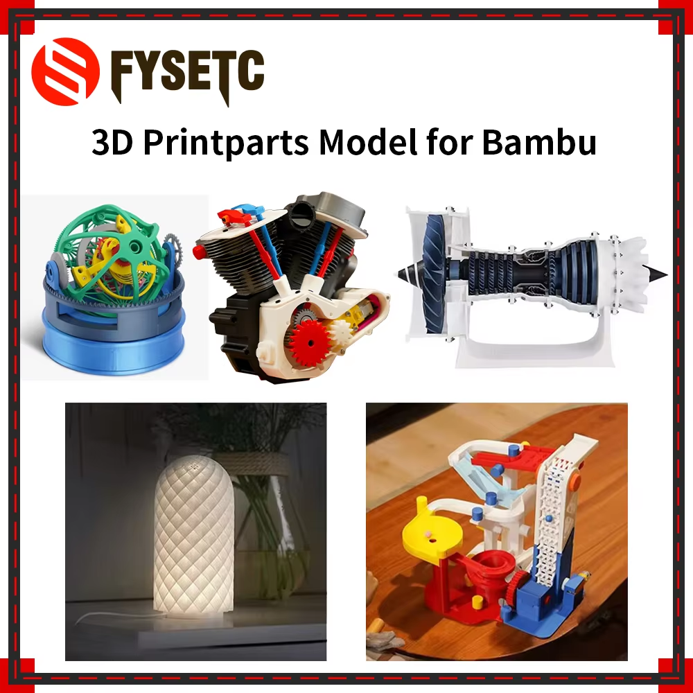 3D Printing Bambu Lab - ジェットエンジンモデルコンポーネントキット006（Bambu Lab LEDライト/マーブルトラック3Dプリントパーツモデルキット3Dプリンターアクセサリー用）