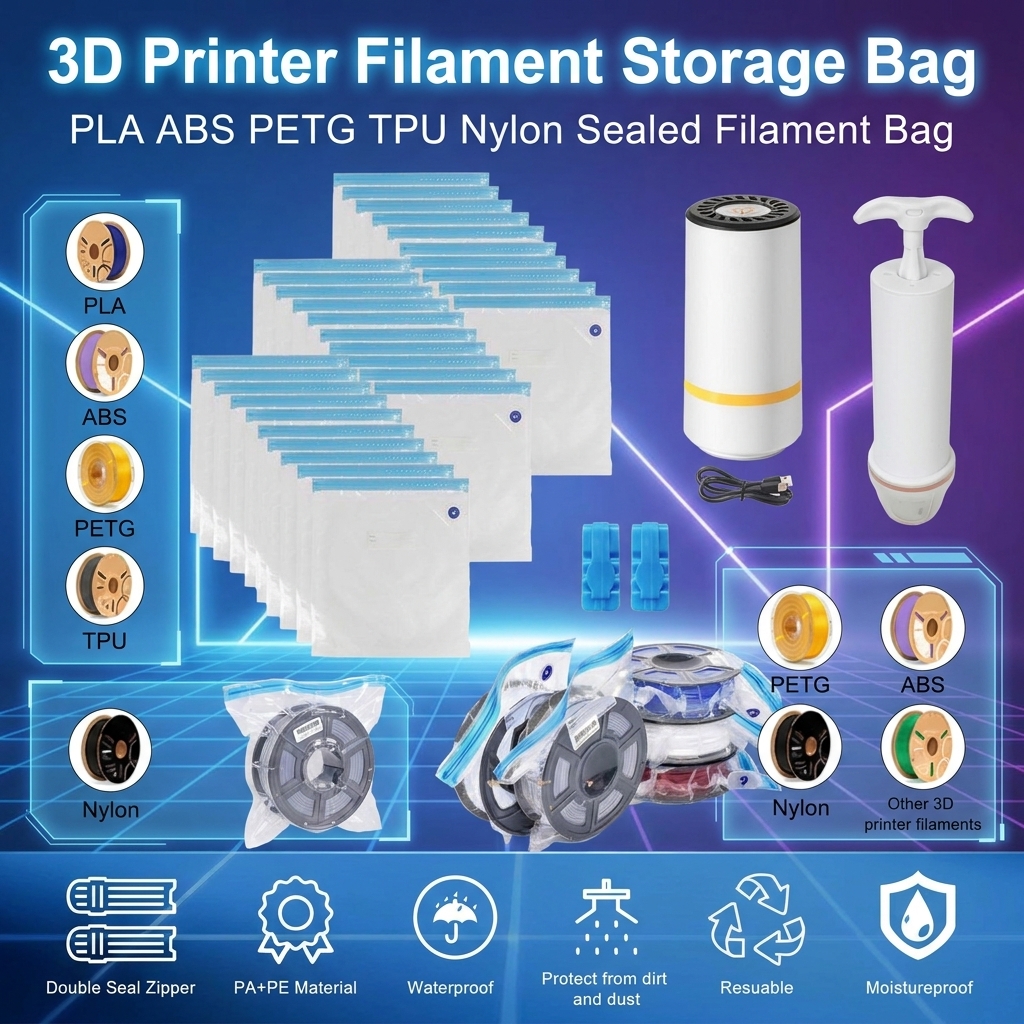 3D Printing Deck Box - フィラメント収納袋 PLA ABS PETG TPU ナイロン密封