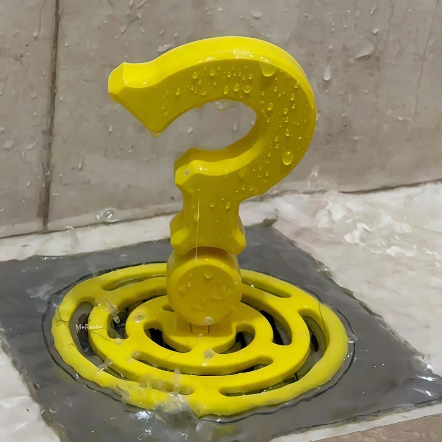3D Printing Questions - クリエイティブな3Dプリントの疑問符型フロア排水溝カバー、詰まり防止下水道アクセサリー、キッチンやバスルームの楽しい装飾品