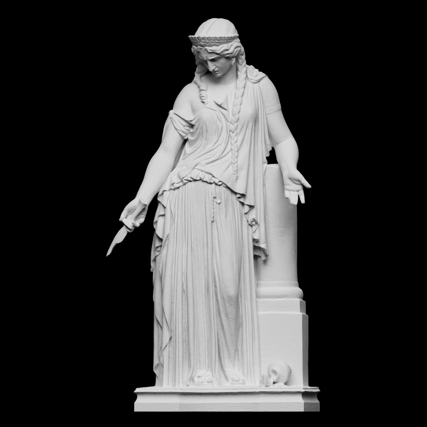 3D Printing Resin - 「メデア」彫刻、3Dプリント樹脂素材、手描き、石膏のような質感の装飾（10日以内に発送）。