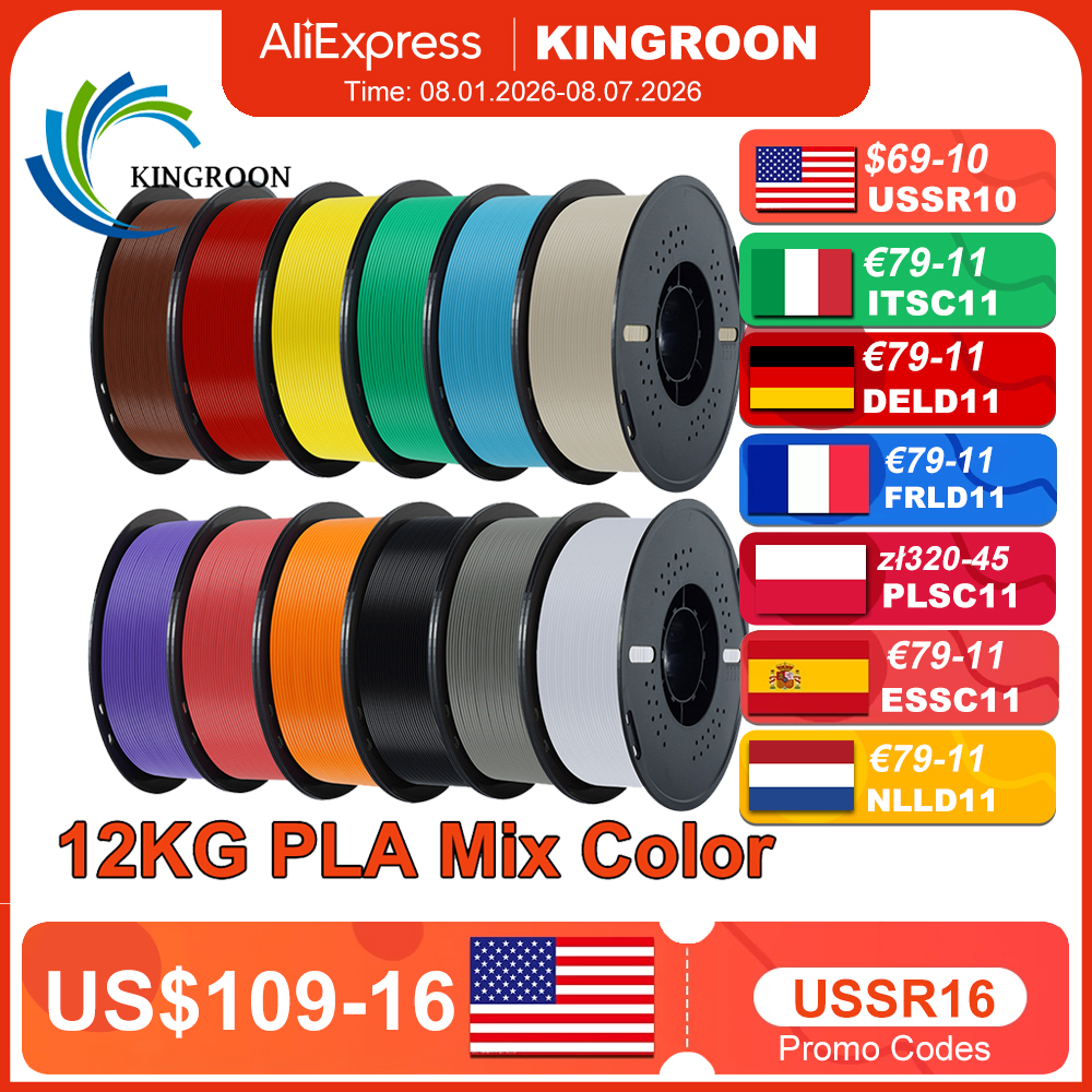 Pla Filament 1.75Mm - 10 キロ/22LBS マルチカラー PLA フィラメント 1