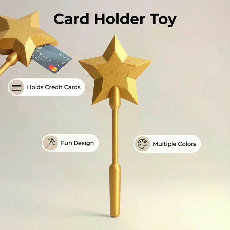 3D Printing Holder - 3Dプリント製ワンドタップ決済、スターマジック非接触クレジットカードホルダー、NFC決済ワンド、タップ決済クレジットカードワンド