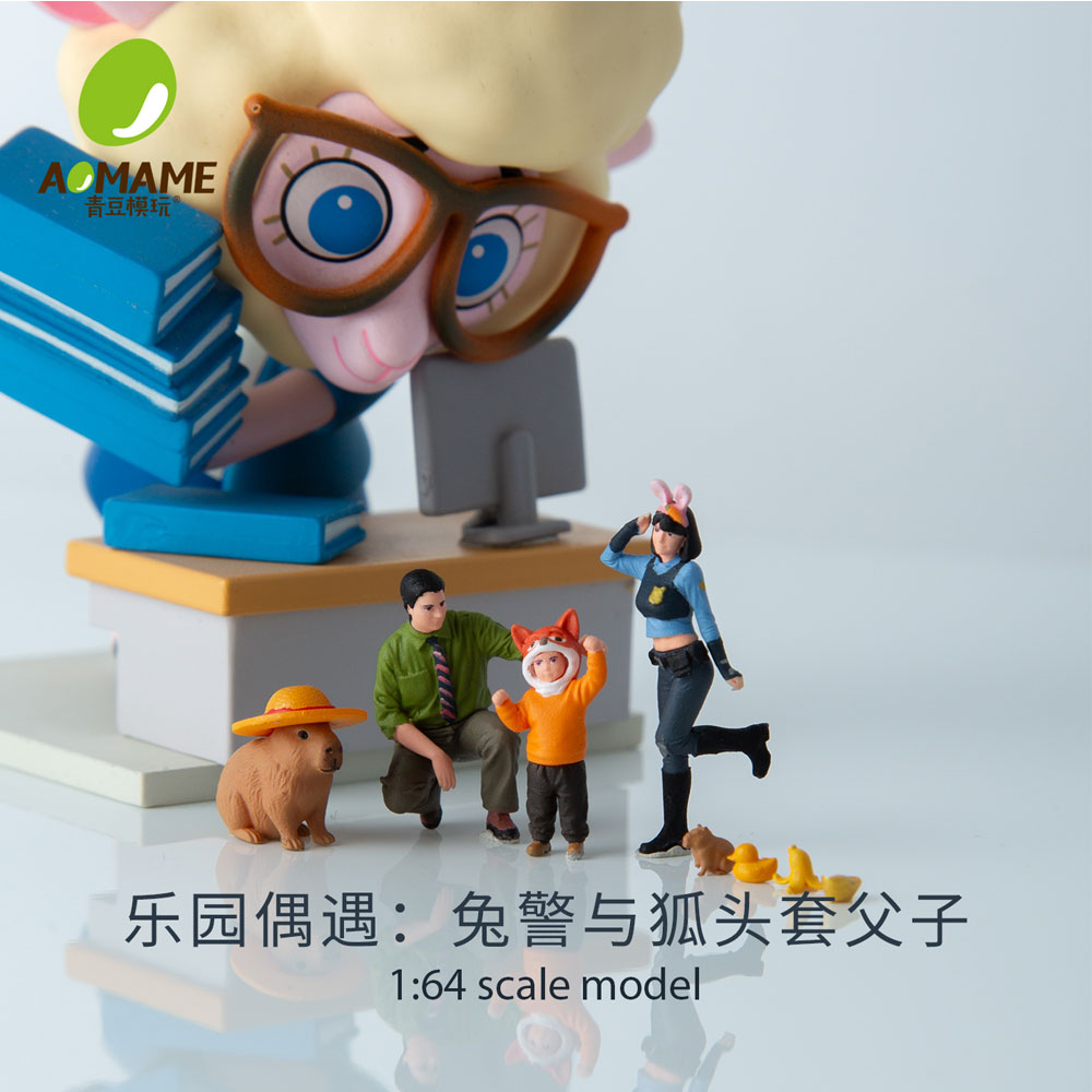 3D Printing Diecast Cars - Kicarmod 1:64 動物園カピバラウサギフィギュアシリーズ 3Dプリント樹脂素材 ミニチュアシーンフィギュアモデル