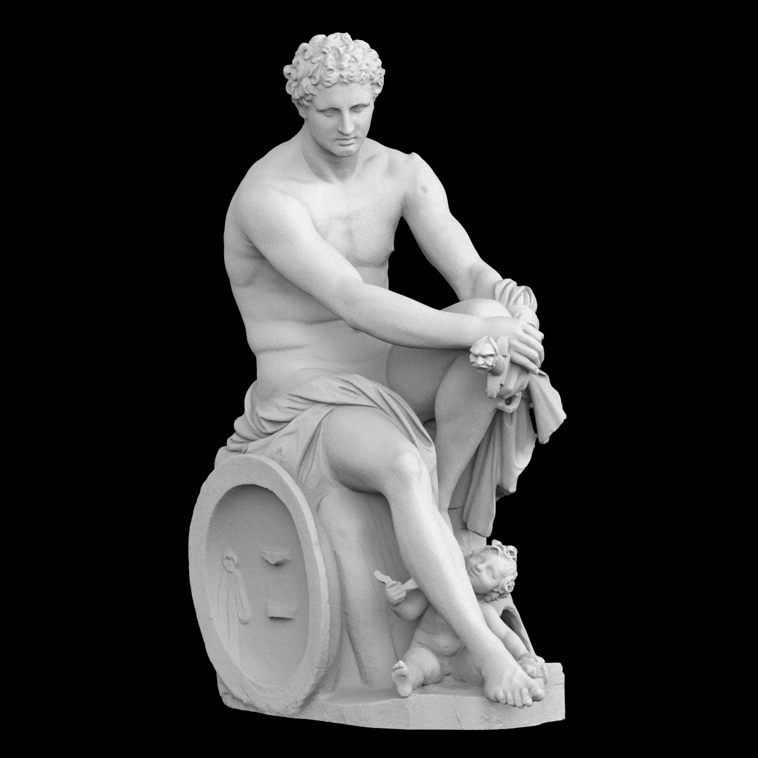 3D Printing Resin - 「ルドヴィッシュ・アレス」3Dプリント樹脂素材、手描きの石膏テクスチャ装飾（10日以内に発送）