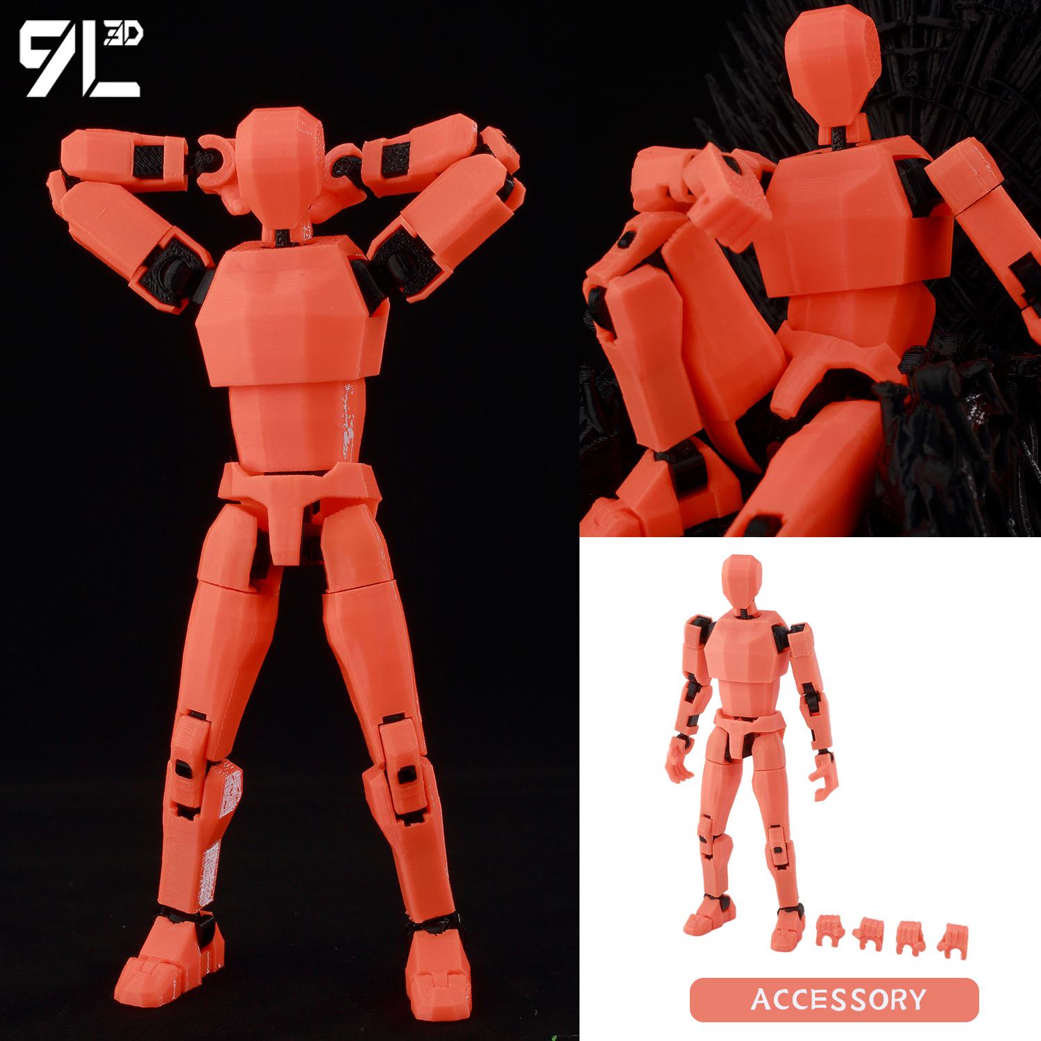 3D Printing Laboratory - 9L 3D プリント関節ダミー 13 Lucky13 フィギュア多関節アクションボディ組立キット
