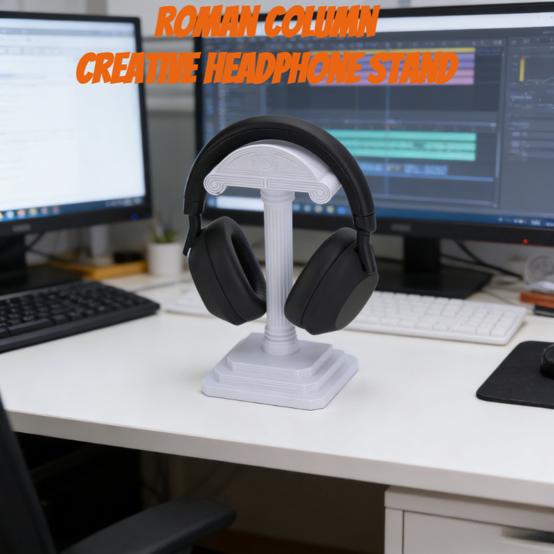 3D Printing Holder - ギリシャ風コラム型ヘッドホンスタンド、3Dプリント製ヘッドセットホルダー、デスク用、創造的なローマ風柱型ヘッドホンハンガー、カスタムデスクトップ装飾品