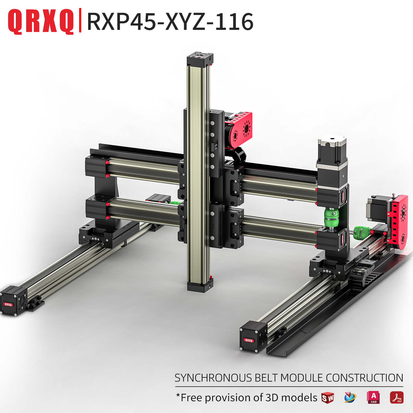 3D Printing X Axis - QRXQ RXP-XYZ-116 デュアルX軸ガントリークレーンシステムは、産業機械の自動化、CNC、3Dプリント、金属加工に適しています。