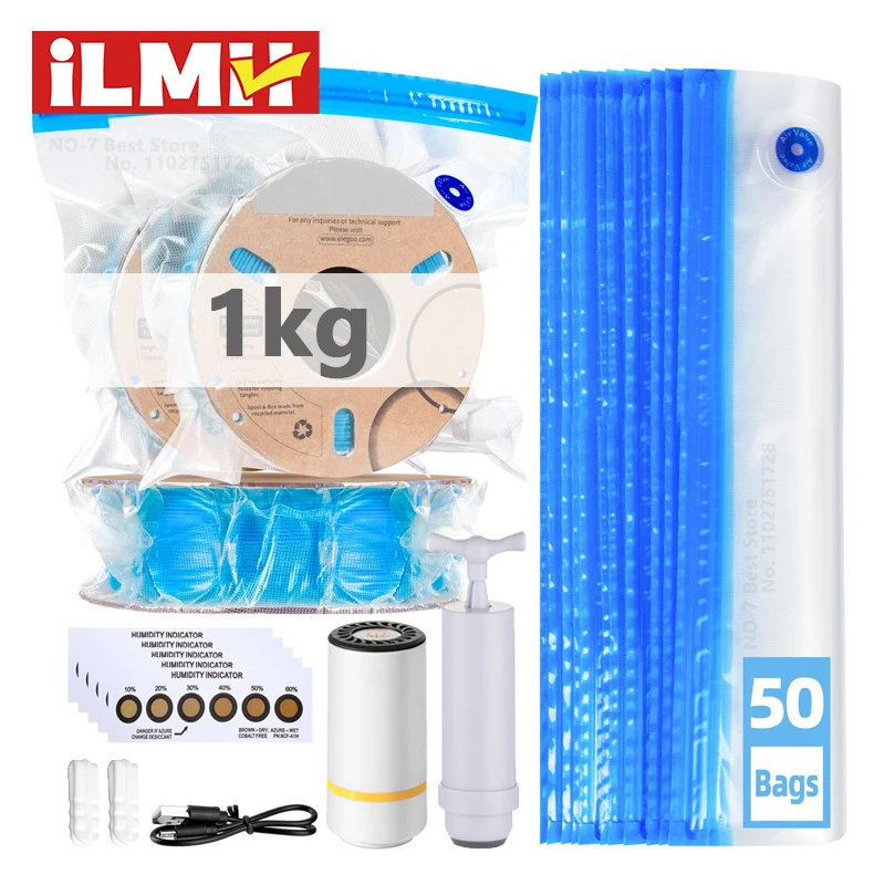 Petg Filament - USB充電式電動エアポンプ付き3Dプリンターフィラメント真空バッグ、PLA ABS PETGフィラメント保管用真空シール
