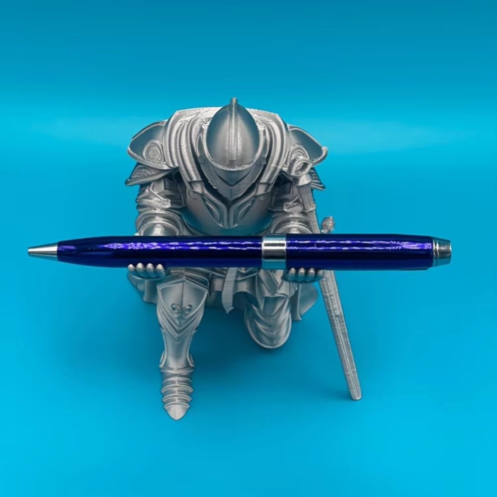 3D Printing Holder - 面白いひざまずく騎士ペンホルダー、創造的な多機能3Dプリント騎士オーナメント、デコレーション、デスクトップアクセサリー