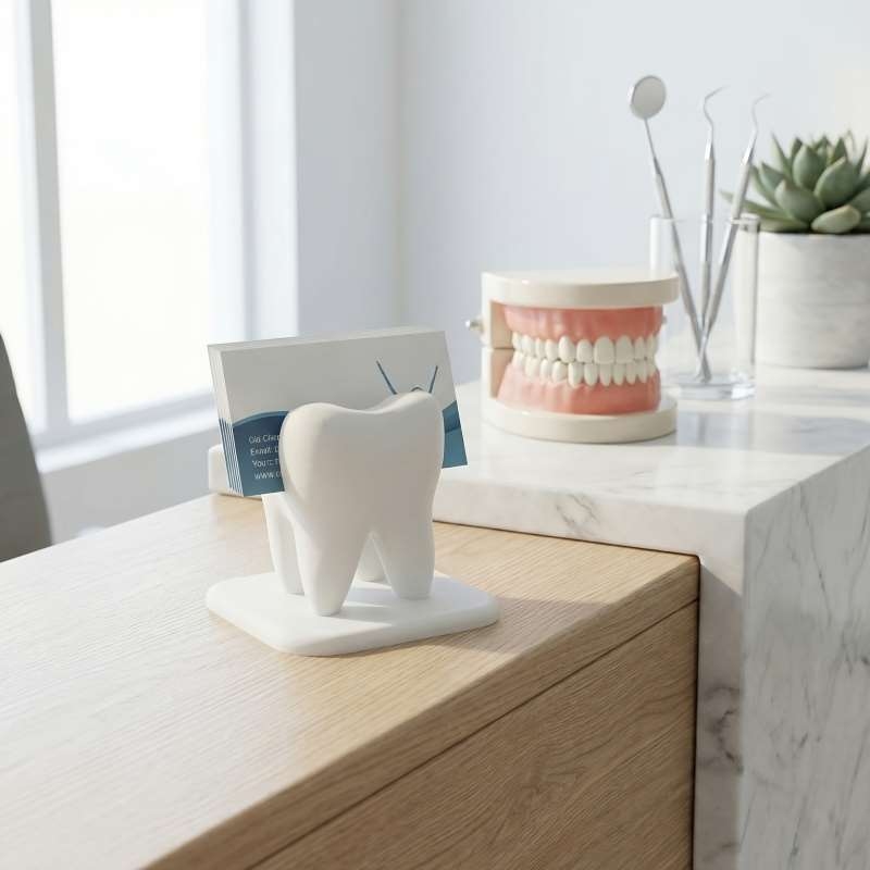 3D Printing Holder - 3Dプリント歯型名刺入れ歯科医院受付デスクディスプレイスタンドデスクトップ装飾
