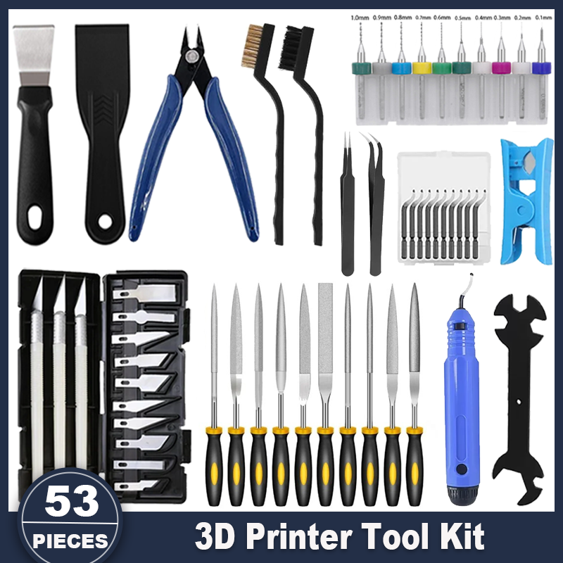 3D Printing Bambu Lab - 3Dプリンターツールキット、FDM/SLAプリンター対応の53個入りアクセサリーセット、ノズルクリーニングツールとスクレーパー付き