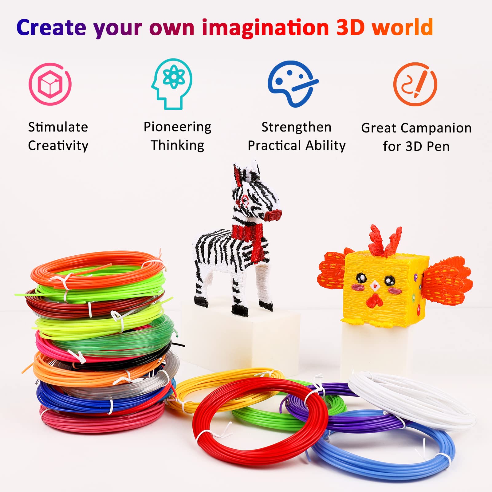 40/32/30 色 PLA フィラメント 3D ペン印刷用 - 3D Printing Pen For Kids のレビューと価格