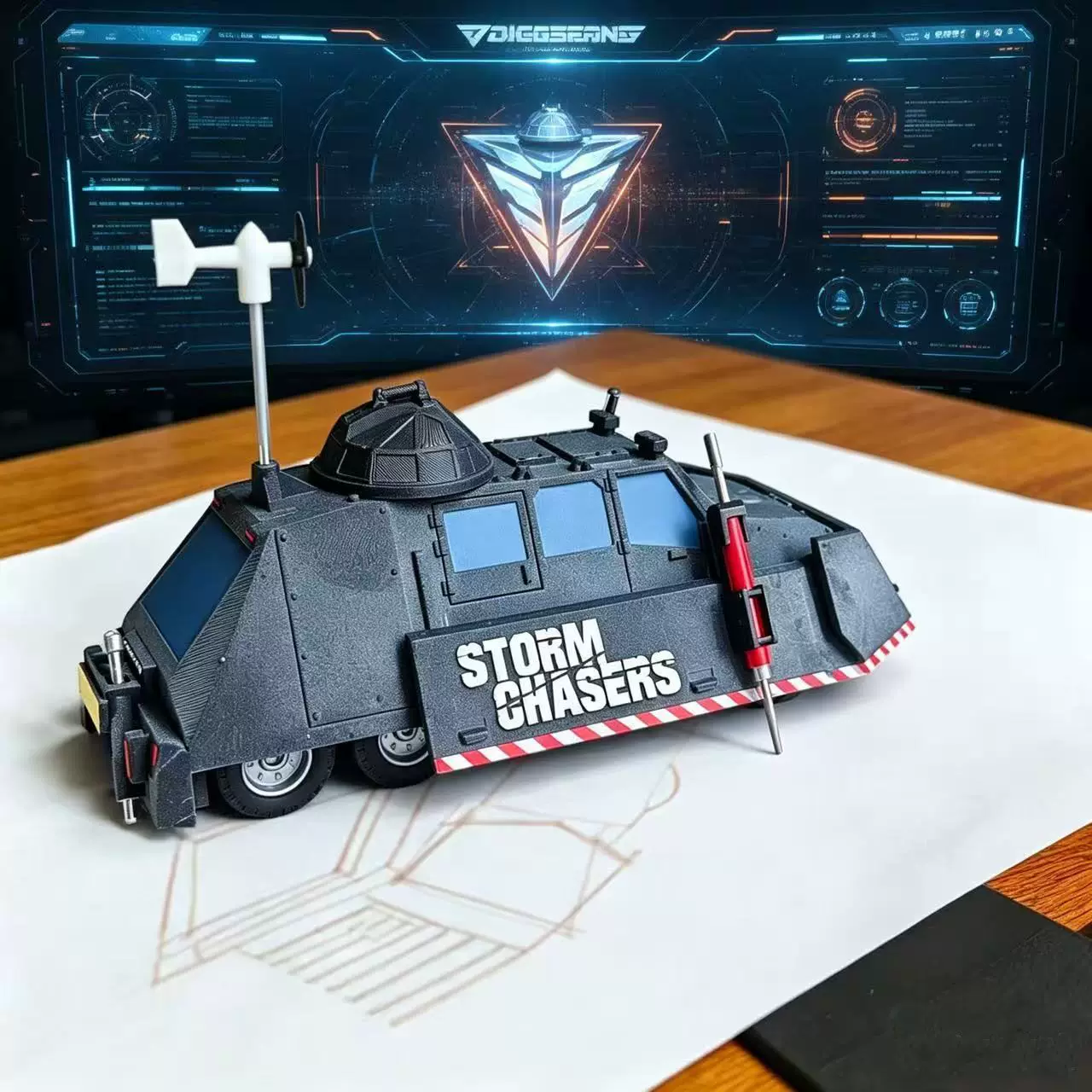 ストームチェイサーTIV2トルネードインターセプター車両モデ - 3D Printing Diecast Cars のレビューと価格