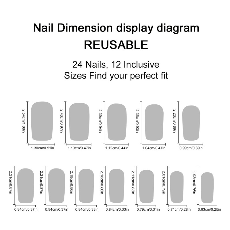 24個入りサマーロングプレスオンネイル、安価なミニマリストプ - 3D Printing Nails のレビューと価格