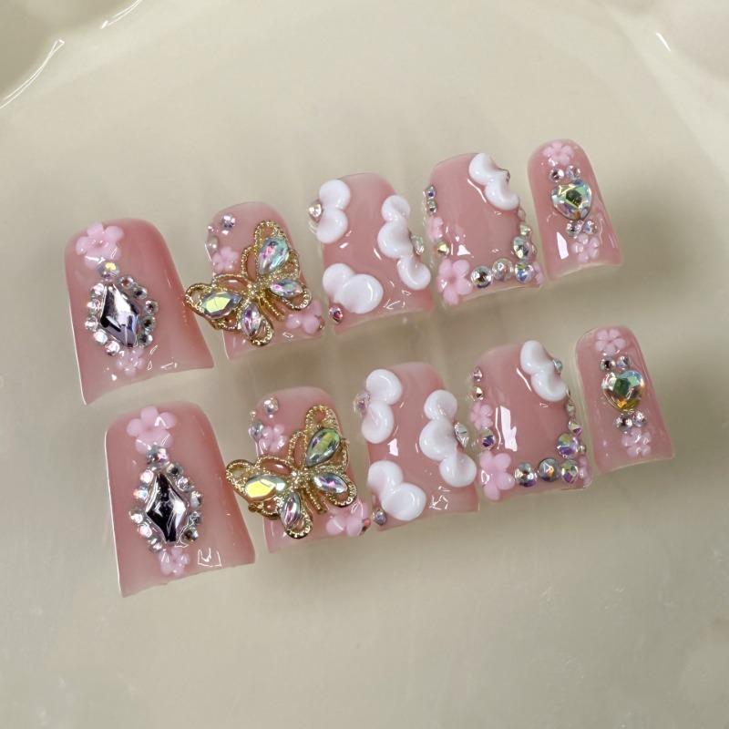 10個入り ハンドメイド フェイクネイル ダックビル型 付け - 3D Printing Nails のレビューと価格