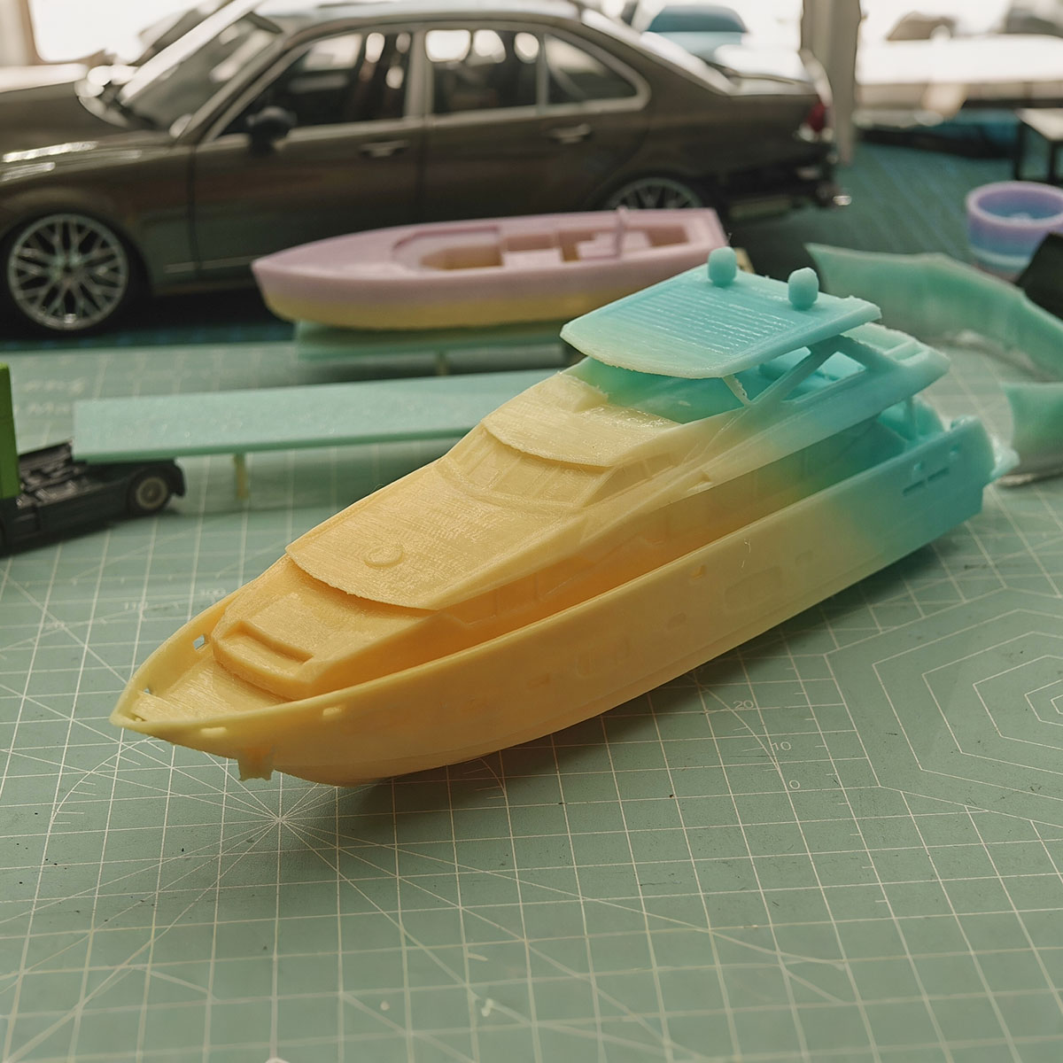 ミニ高級ヨットモデル 23cm 3D一体型プリント船 静態模 - 3D Printing Resin のレビューと価格