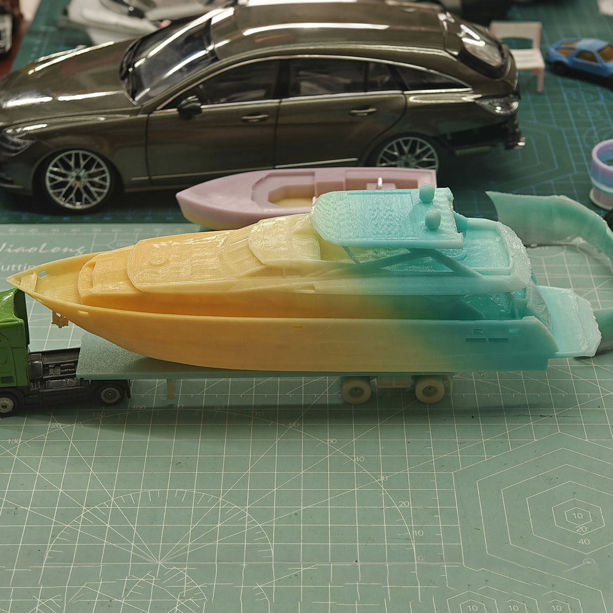 ミニ高級ヨットモデル 23cm 3D一体型プリント船 静態模 - 3D Printing Resin のレビューと価格