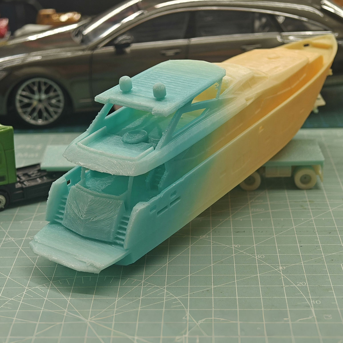 ミニ高級ヨットモデル 23cm 3D一体型プリント船 静態模 - 3D Printing Resin のレビューと価格