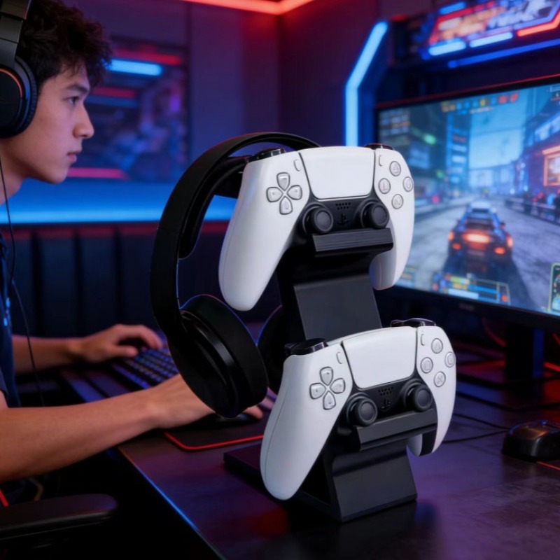 3D プリントされたゲームコントローラーヘッドフォン一体型ス - 3D Printing Holder のレビューと価格