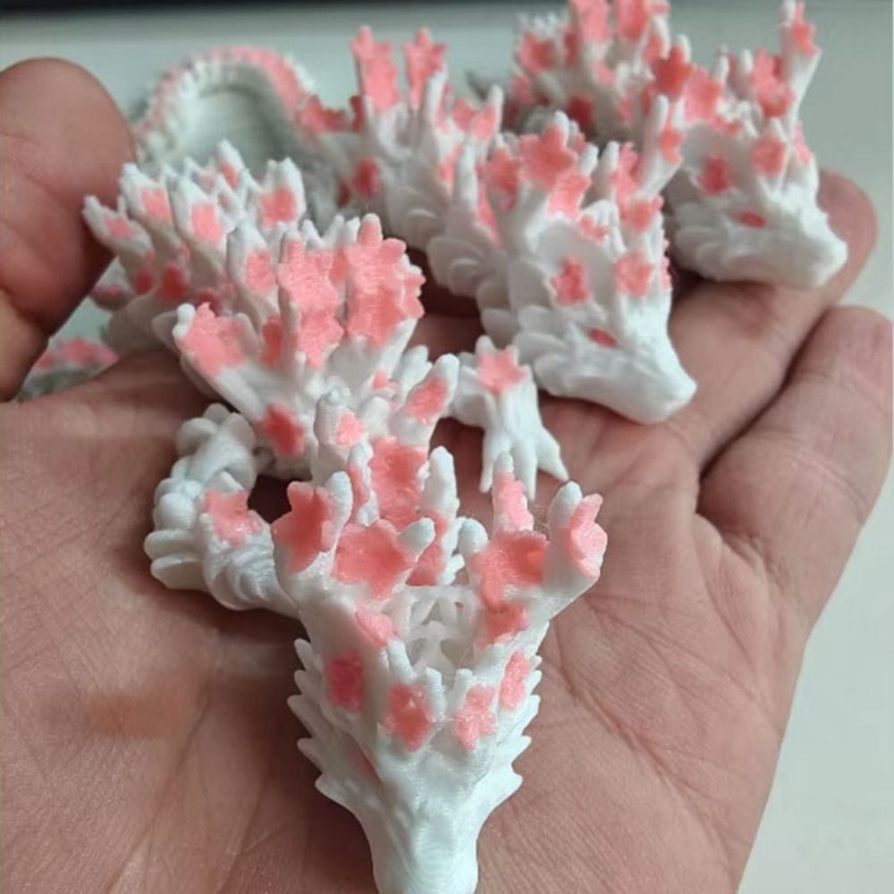 シミュレートされた目を持つ3Dプリントドラゴン、桜の花の咲く - 3D Printing Dragon のレビューと価格