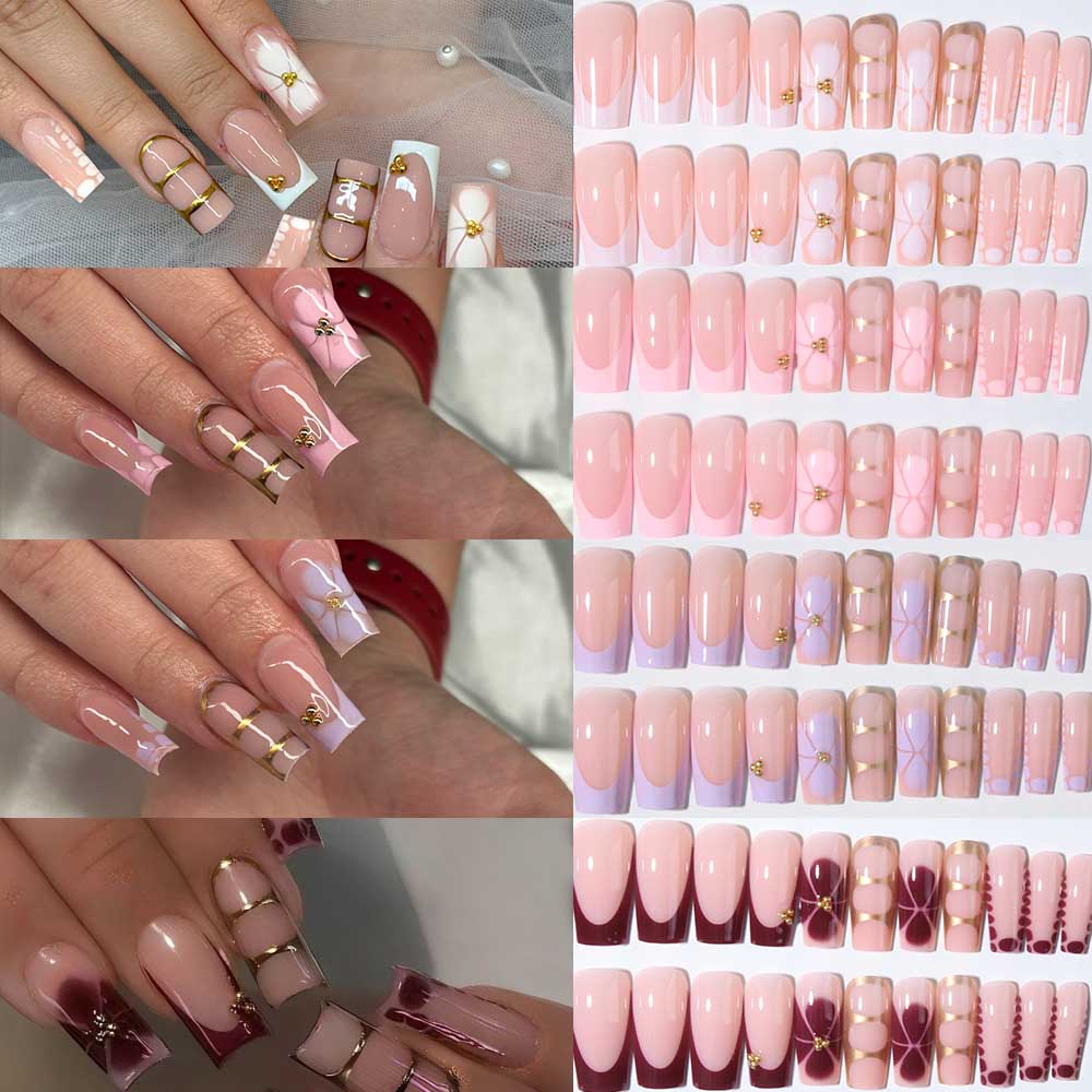 96個(4種類混合)3D立体ジェルネイル、フェイクパールでフ - 3D Printing Nails のレビューと価格