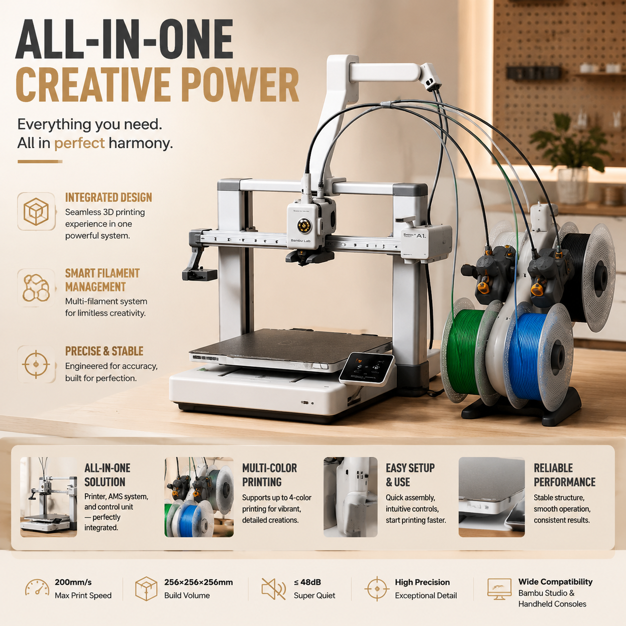Bamboo Lab A1 Combo 3Dプリンター、マル - 3D Printing Laboratory のレビューと価格