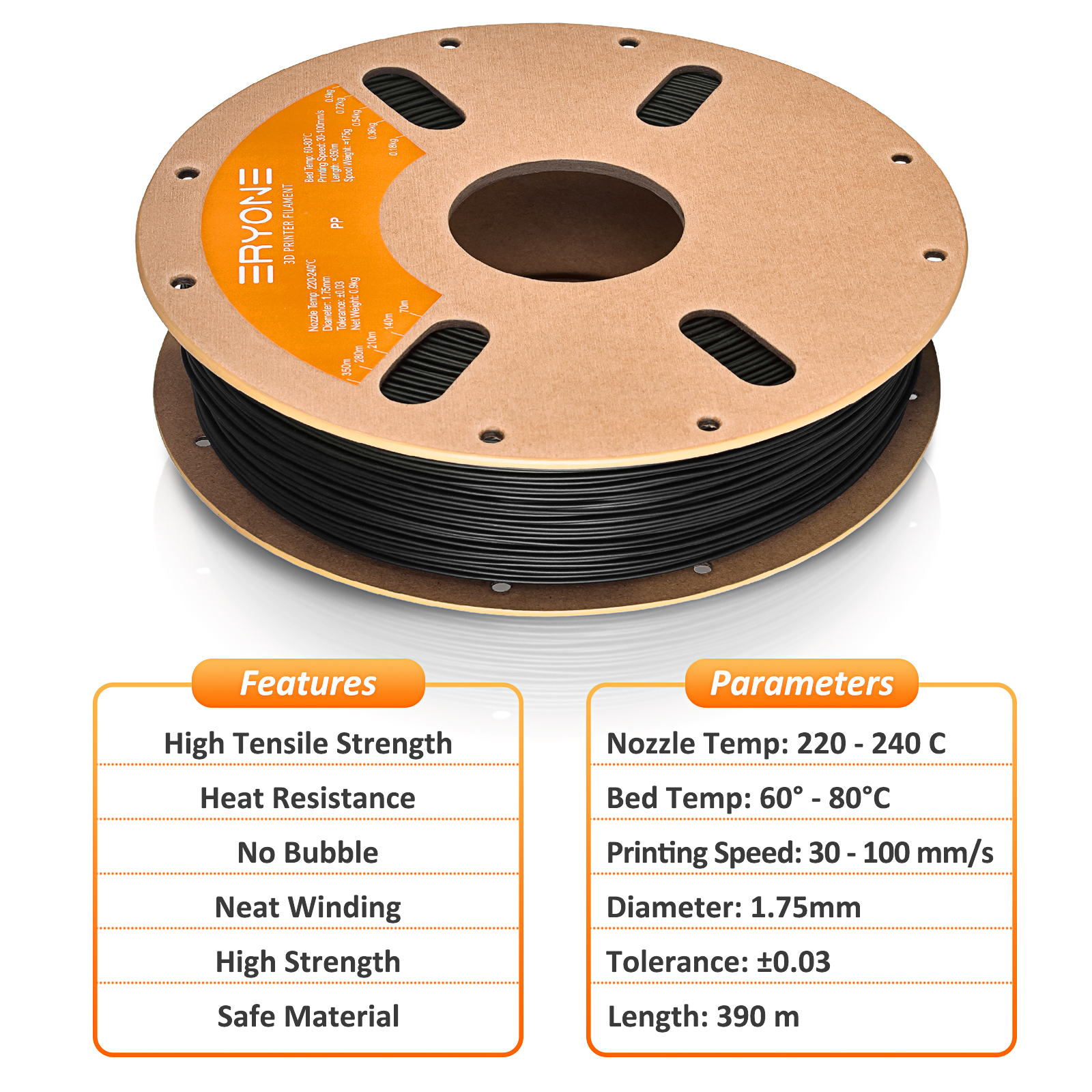 ERYONEプロモーションPPフィラメント 優れた流動性 直 - Pla Filament 1.75Mm のレビューと価格