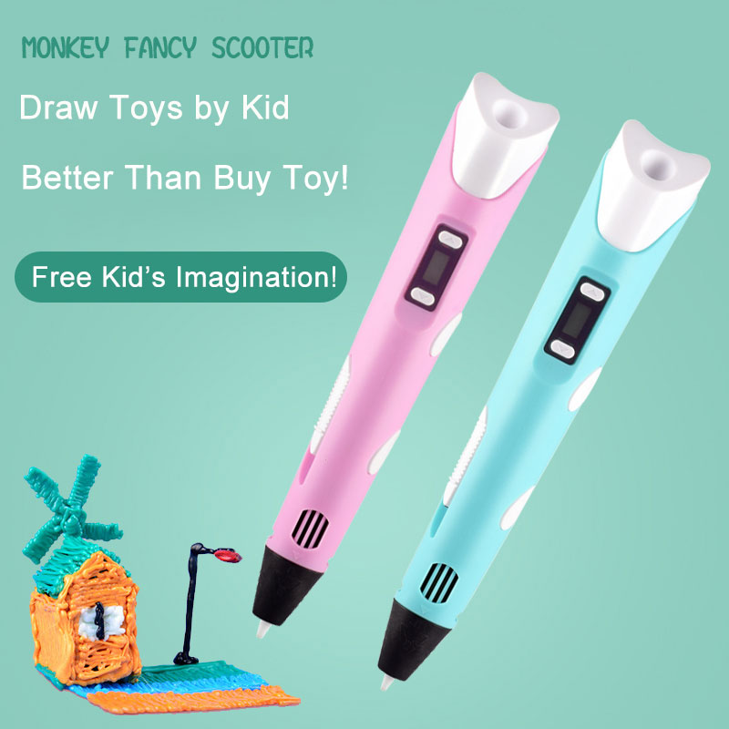 子供用LEDディスプレイ付き電子3D印刷ペン,フィラメント, - 3D Printing Pen For Kids のレビューと価格