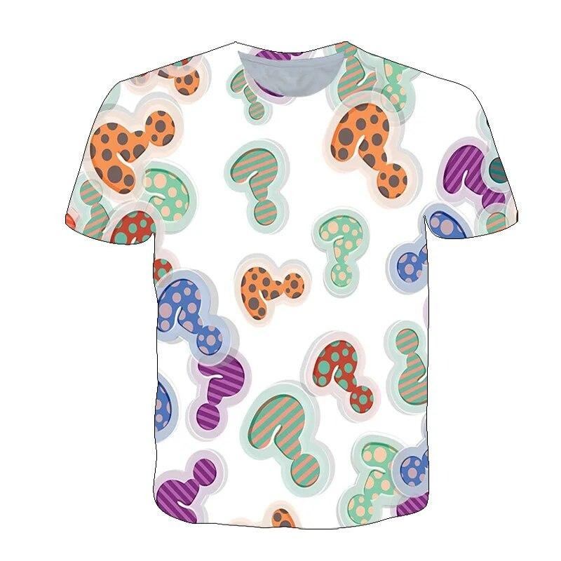 男性用ラウンドネック3DプリントTシャツ,楽しい疑問符,さま - 3D Printing Questions のレビューと価格