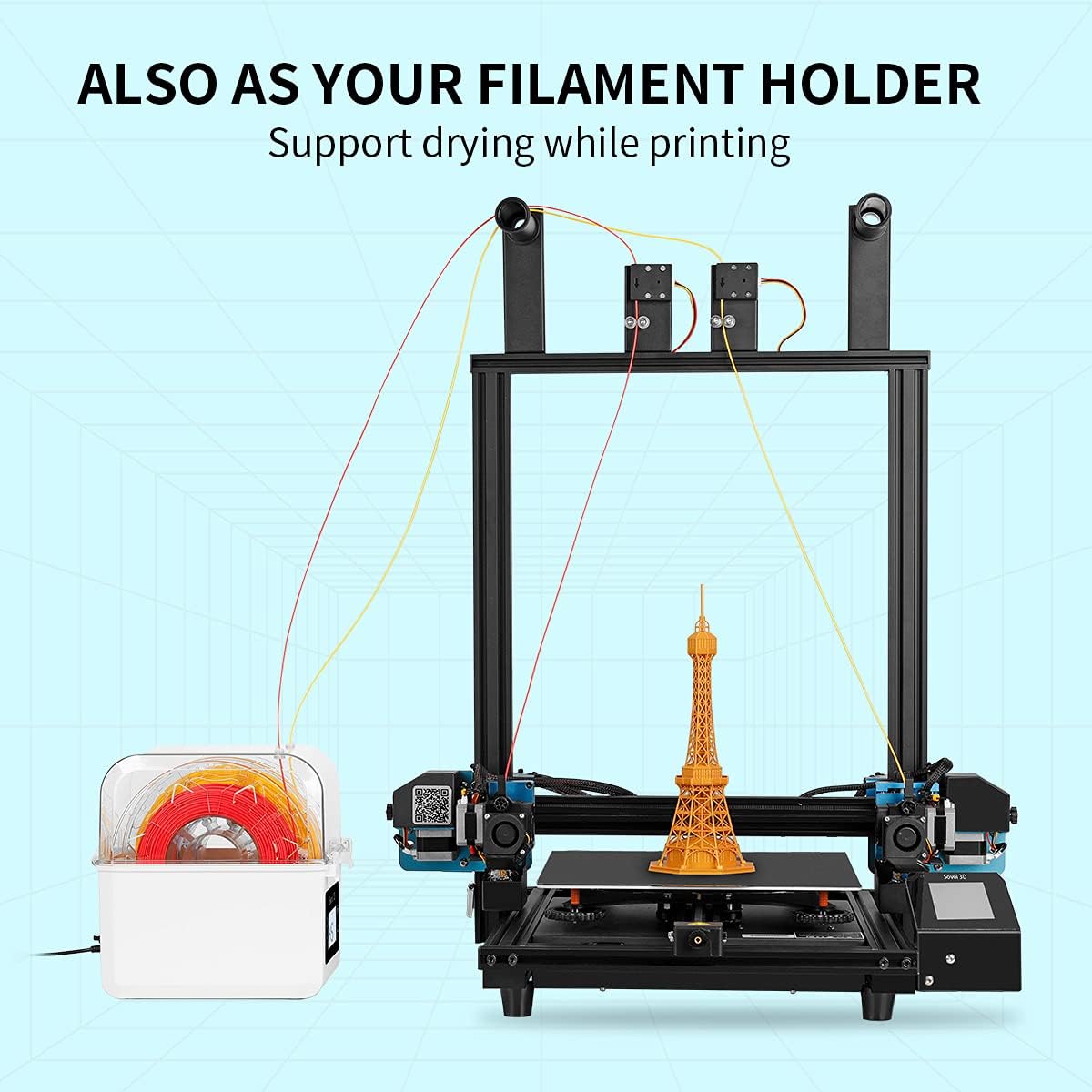 印刷用フィラメント乾燥ツールホルダー,更新されたファン付きの - 3D Printing Deck Box のレビューと価格