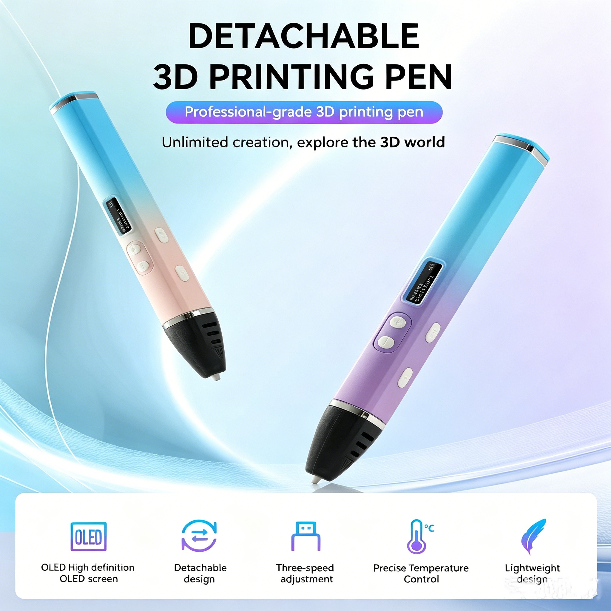 3Dプリントペン 子供用 Type-C充電 OLEDディスプ - 3D Printing Pen For Kids のレビューと価格