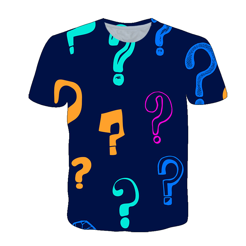 3D刺questionマークをモチーフにしたメンズ半袖Tシャ - 3D Printing Questions のレビューと価格