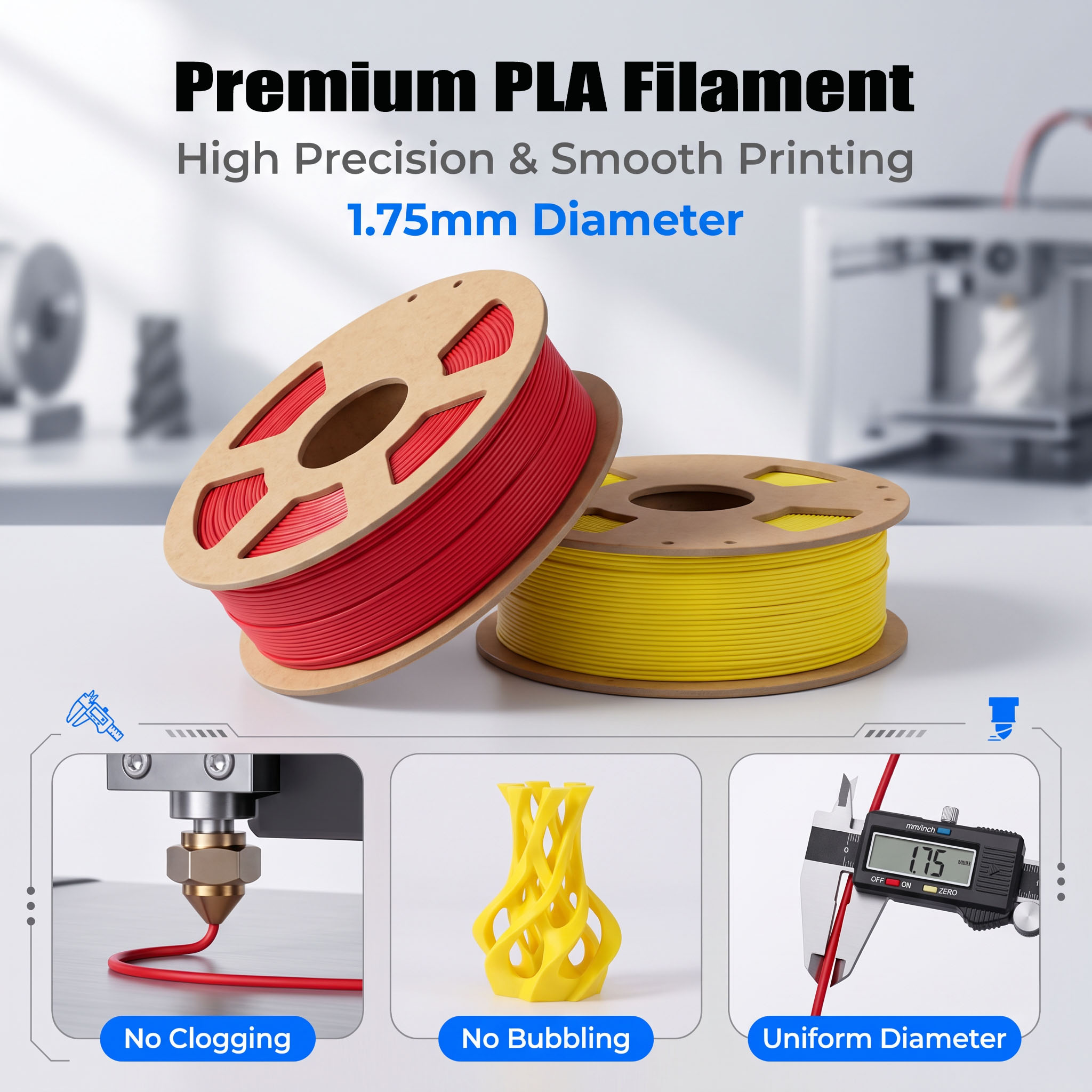 4色PLAフィラメント 1.75mm ホワイト イエロー レ - Pla Filament 1.75Mm のレビューと価格