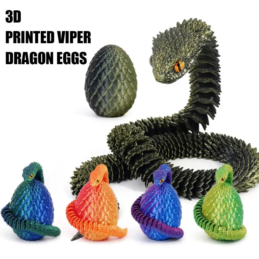3Dプリント製クールな蛇龍の卵、多関節可動式、斬新なイースタ - 3D Printing Dragon のレビューと価格