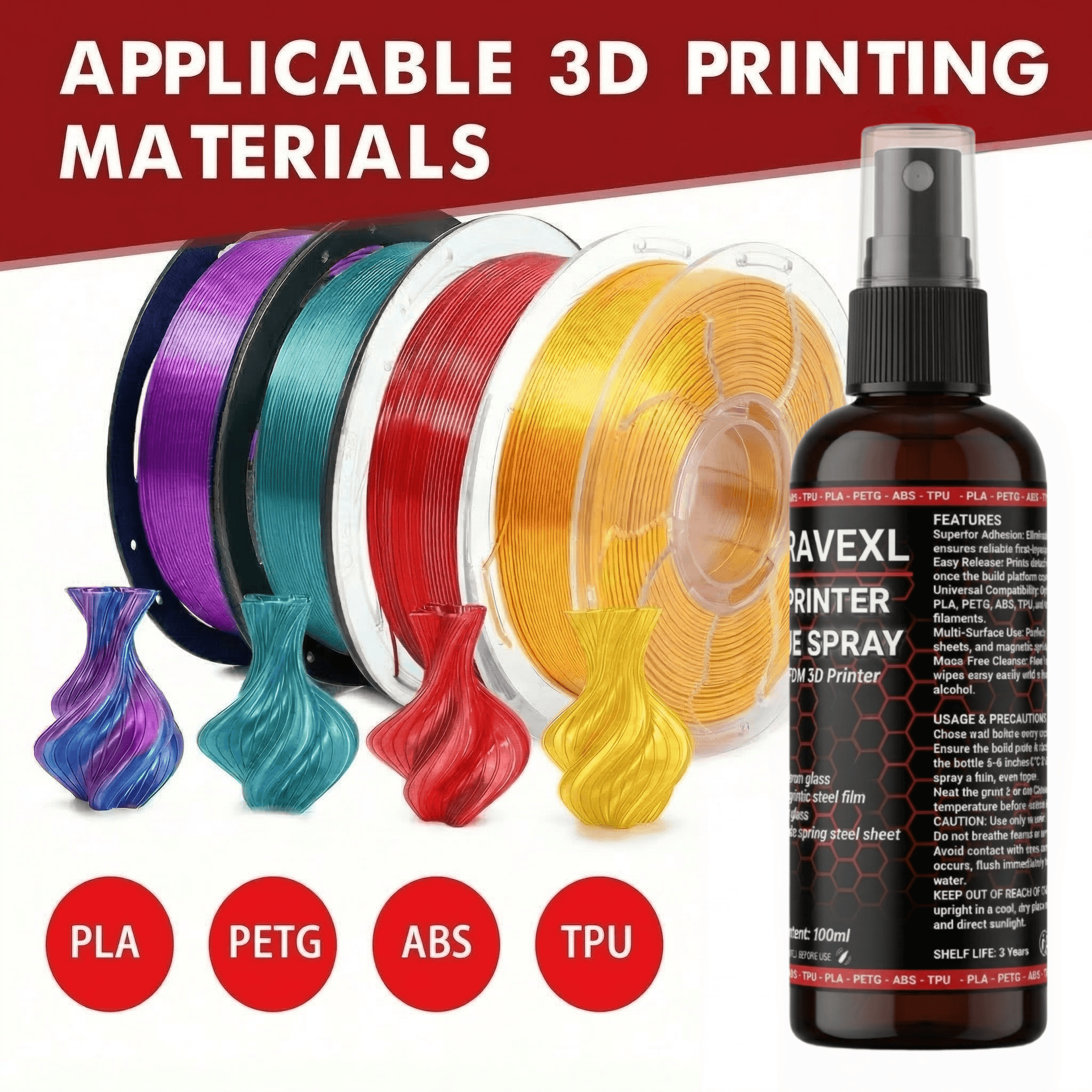 3D プリンターベッド接着剤スプレー強力な接着剤反り防止リフ - Petg Filament のレビューと価格