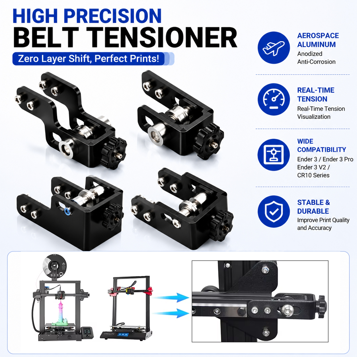 3Dプリンター部品 ベルトテンショナー Ender3 CR1 - 3D Printing X Axis のレビューと価格
