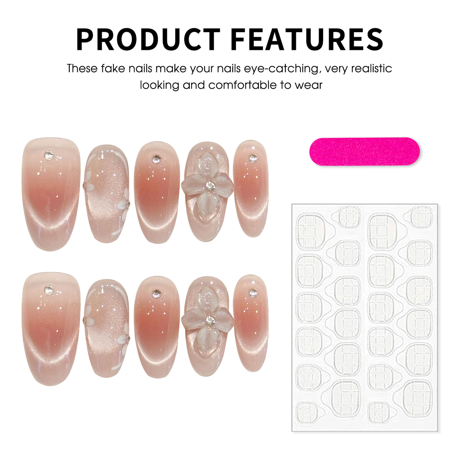 10枚入り ハンドメイド つけ爪 アイス透明 フレンチスタイ - 3D Printing Nails のレビューと価格